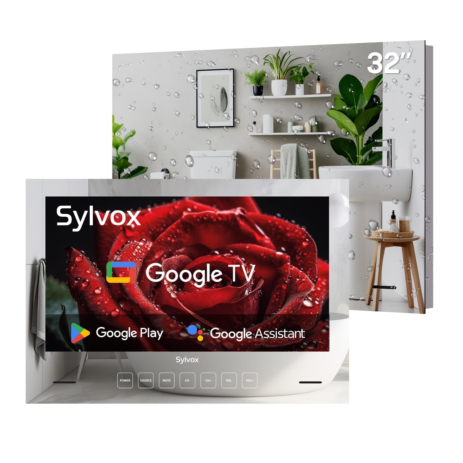 32" Waterproof Mirror TV for Bathroom（Embedded Wall Model）