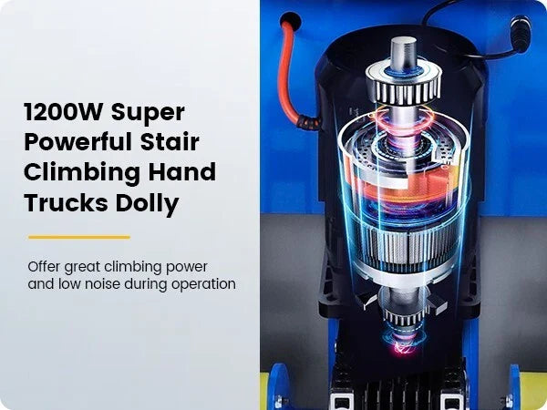 Electric Stair Climbing Dolly, 1200W Folding Stair Climber Hand Truck Dolly Cart