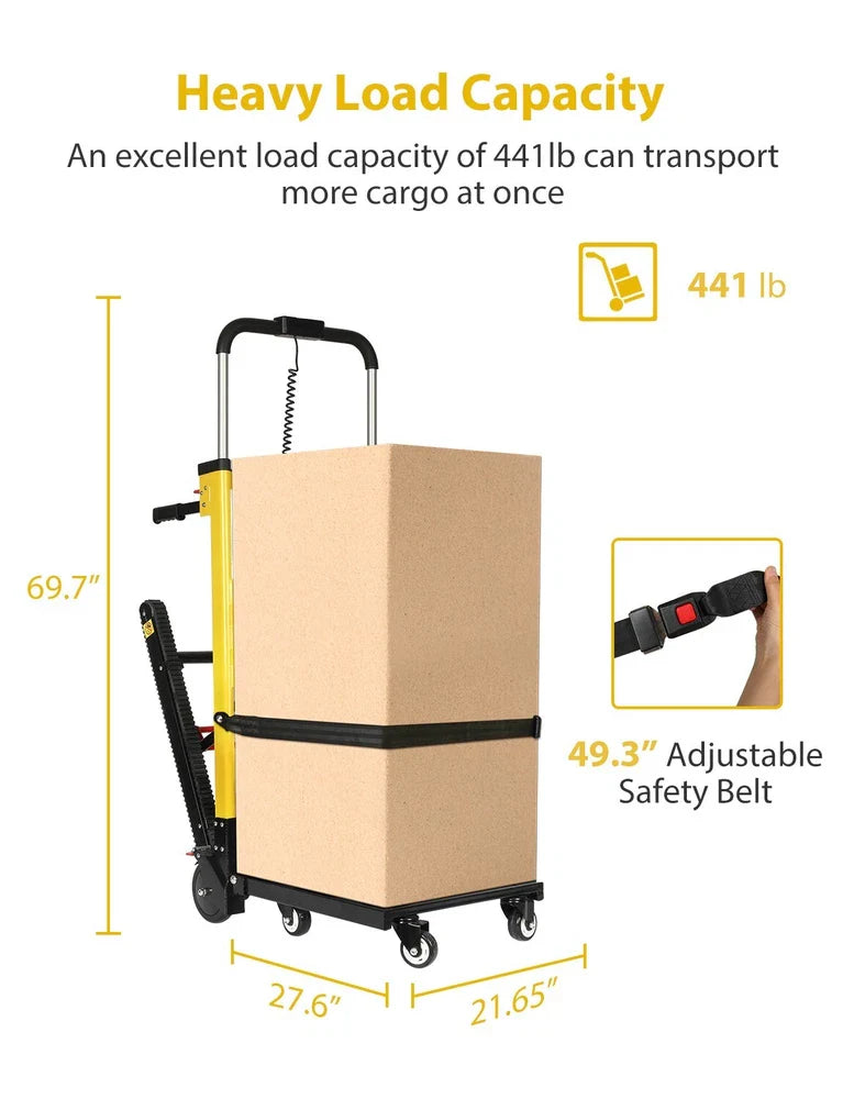 Electric Stair Climbing Hand Trucks Dolly Cart for Moving 441lb Capacity
