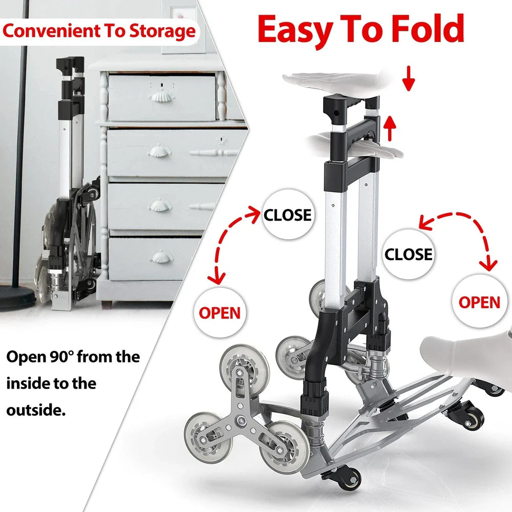 330 Lbs Capacity Stair Climber Hand Truck Dolly Heavy Duty Stair Climbing Cart