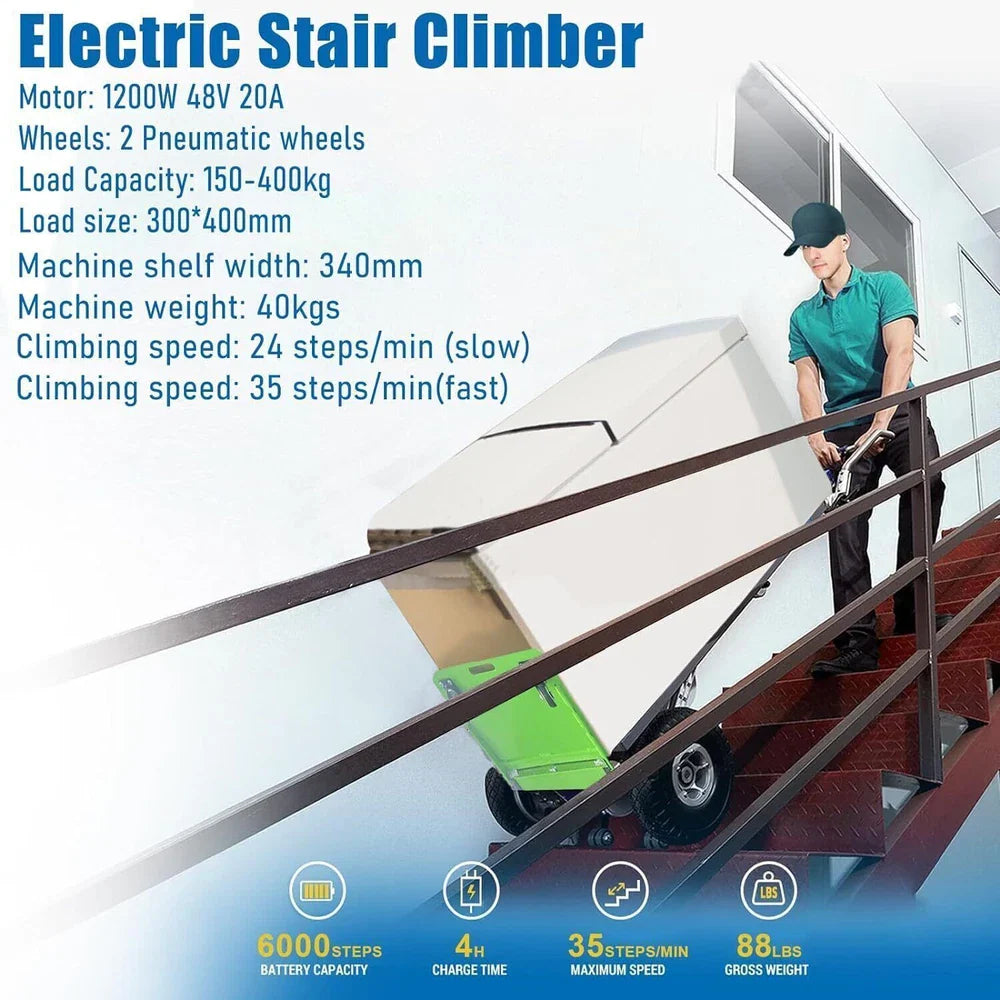Electric Stair Climbing Hand Trucks Dolly Cart for Moving 880lb Max Capacity US