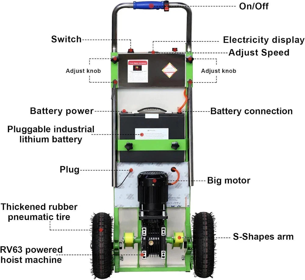 Electric Stair Climbing Hand Trucks Dolly Cart for Moving 880lb Max Capacity US