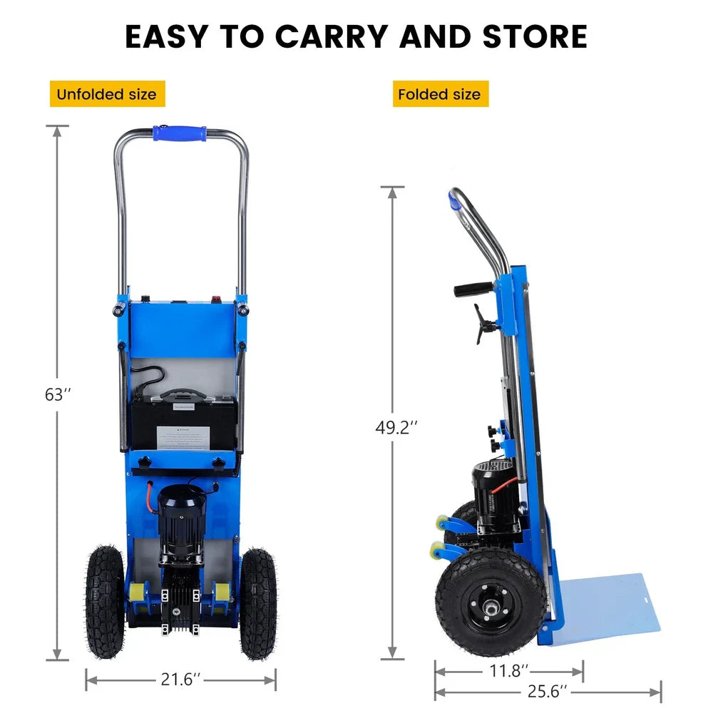 Electric Stair Climbing Dolly, 1200W Folding Stair Climber Hand Truck Dolly Cart