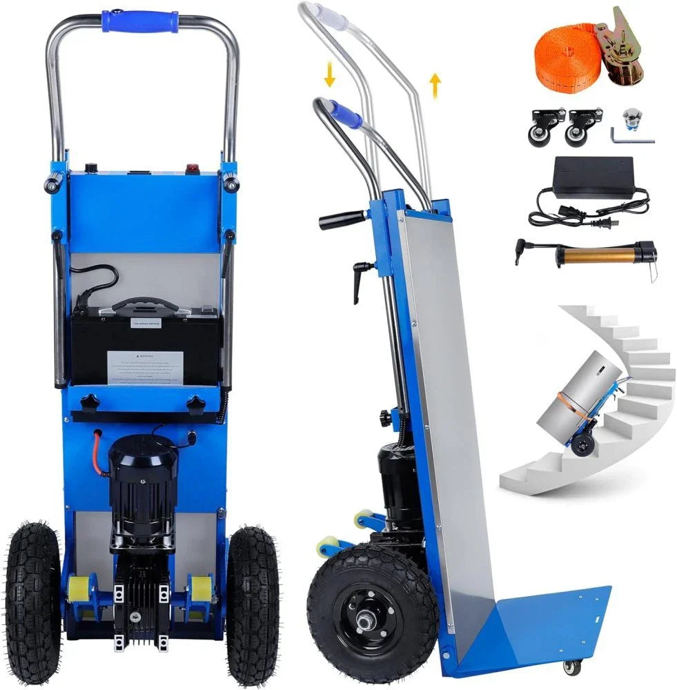 Electric Stair Climbing Hand Truck 1200W Cart Dolly 880lb Load Inflatable Wheels