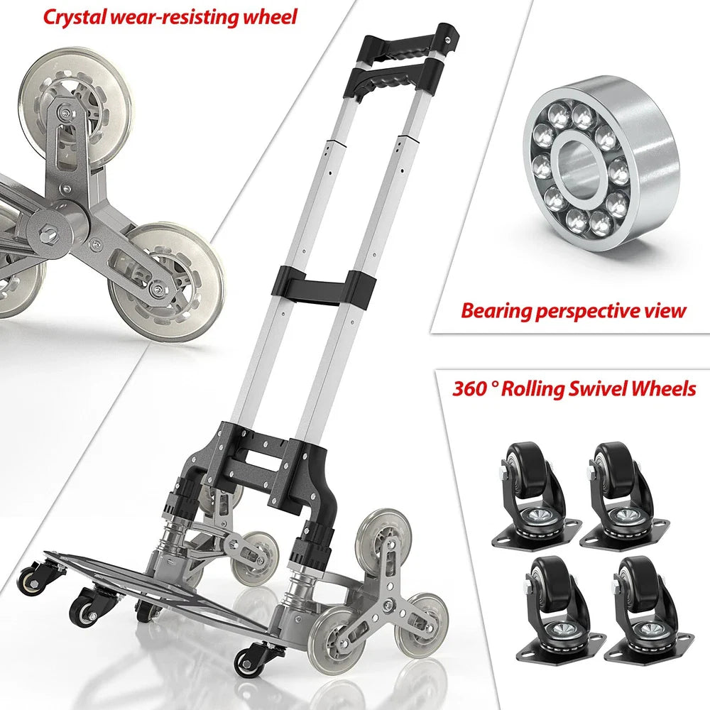 330 Lbs Capacity Stair Climber Hand Truck Dolly Heavy Duty Stair Climbing Cart