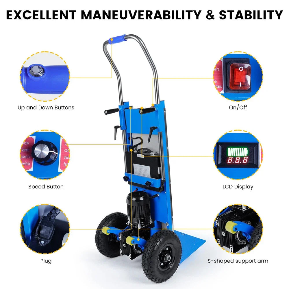 Electric Stair Climbing Dolly, 1200W Folding Stair Climber Hand Truck Dolly Cart